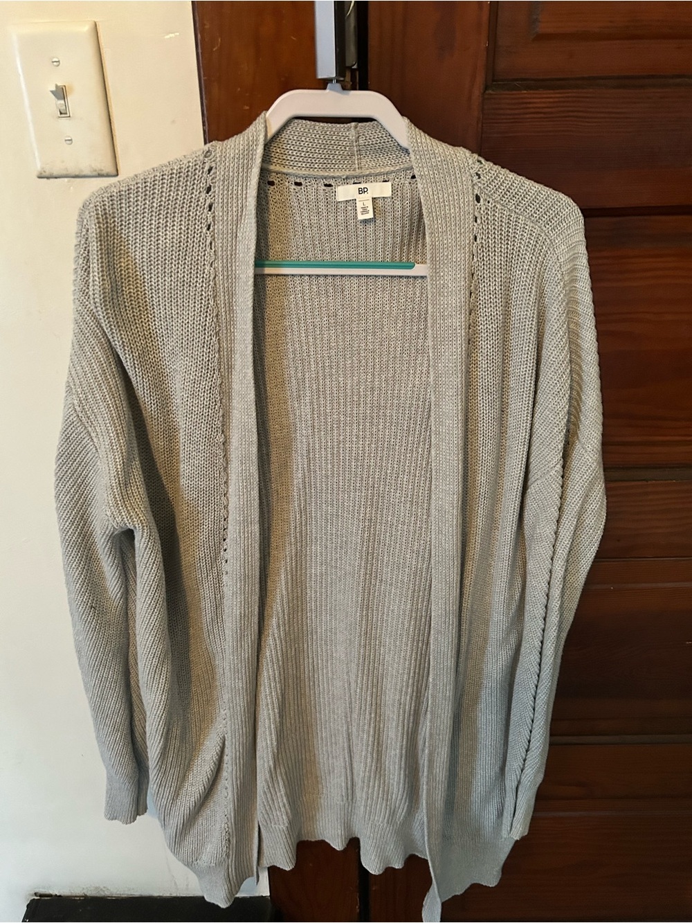bp Light Gray Open Cardigan Sweater